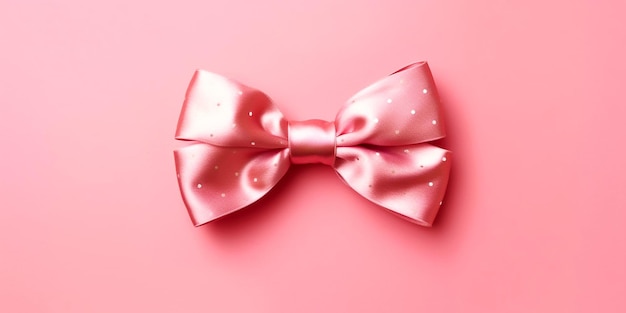 Beautiful satin gift bow isolated on pink