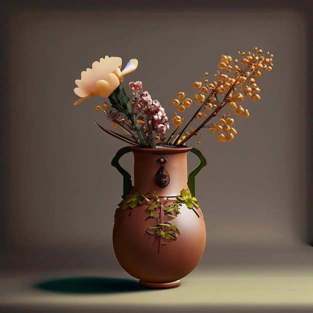 Photo beautiful scabiosa seed podsa bouquet in vintage teapot