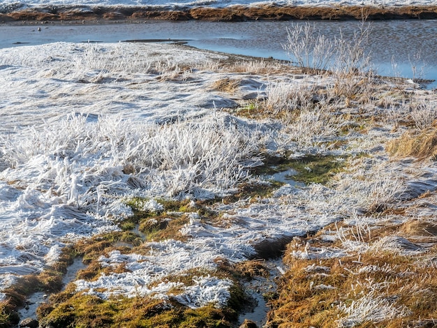 Beautiful scene around Deildartunguhver underground heat energy for many cities in Iceland