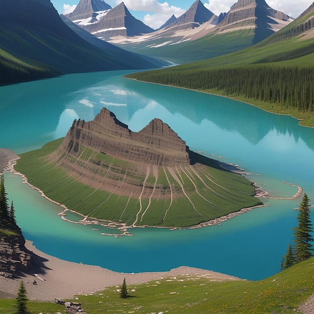 beautiful scene of the nature Ai generative HD 8K wallpaper Stock Photographic Image