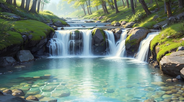 Beautiful scene of small stream for wallpaper