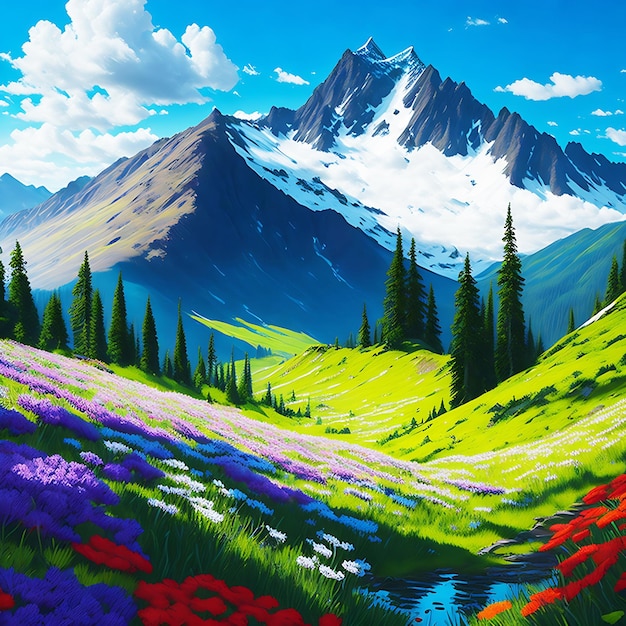 Beautiful scenery background Generative Ai