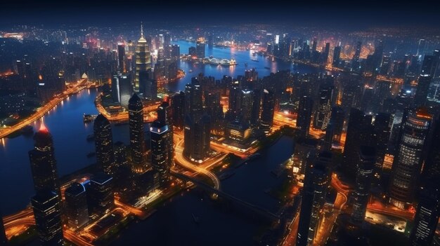 Beautiful scenery of the city at night