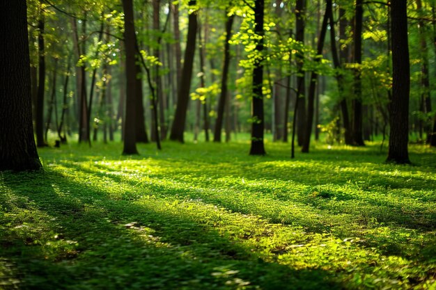 Beautiful scenery of a forest with a lot of fir trees surrounded