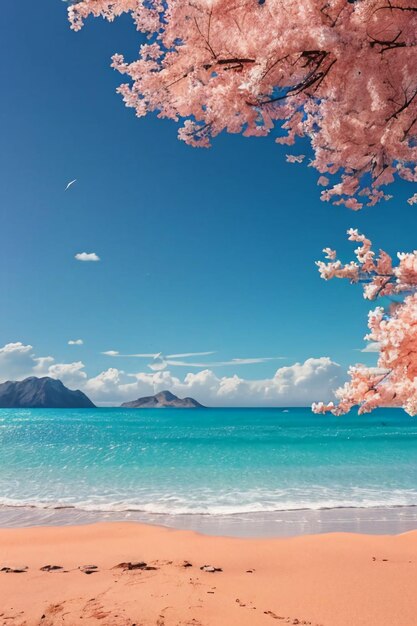 Photo beautiful scenery mountains sea beach blue sky white clouds seascape wallpaper background