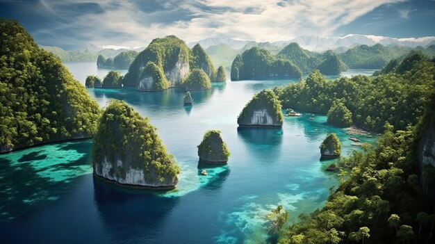 인도네시아 라자 암팟(Raja Ampat)의 아름다운 풍경