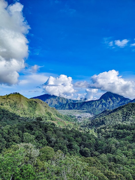 Beautiful scenery in Sembalun near Rinjani volcano in Lombok Indonesia