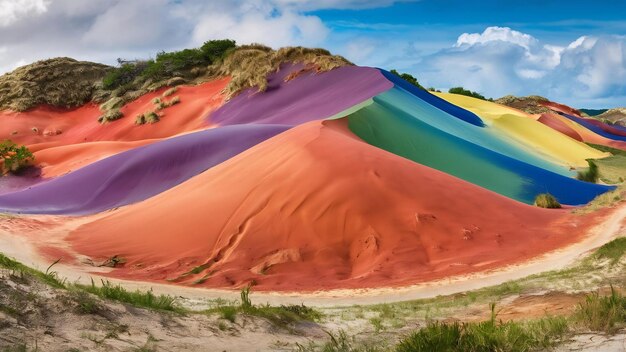 Photo beautiful scenery of seven colored earth chamarel mauritius