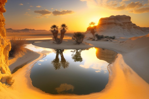 Beautiful scenery Sunrise over Siwa Oasis