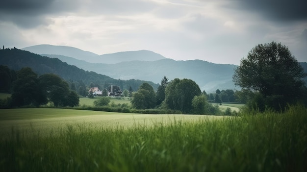 Красивые живописные пейзажи с горами в Европе Generative AI