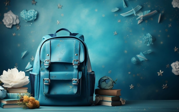 A Beautiful School Bag on Background Paper AI