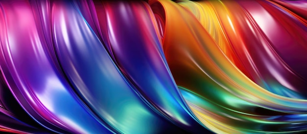 写真 アイリデッセンスの美しいスクリーンセーバー 輝く素材の異なる波 パノラマ 高品質の写真