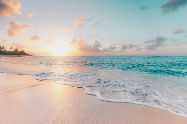 beautiful sea and beach in the evening