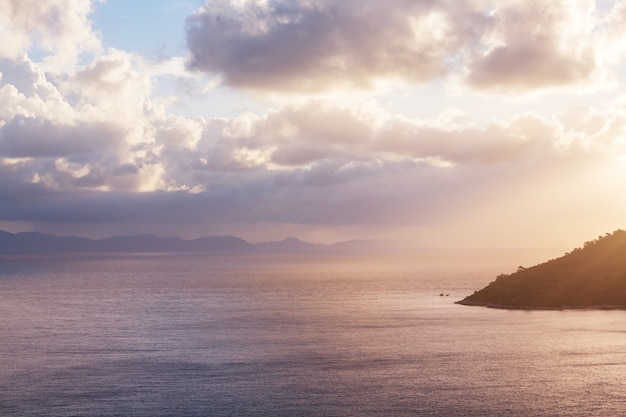 Beautiful sea coast  in Turkey. Amazing natural landscapes along Lycian hiking way.