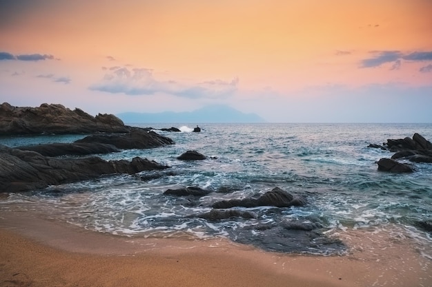 Beautiful sea landscape on Chalkidiki isle in Greece