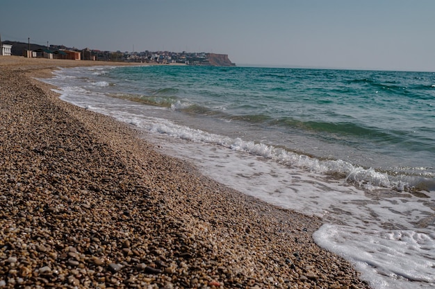 Beautiful sea at noon in spring clear water