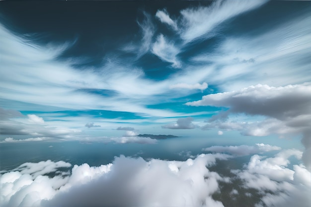 beautiful sea and ocean with cloud on blue sky