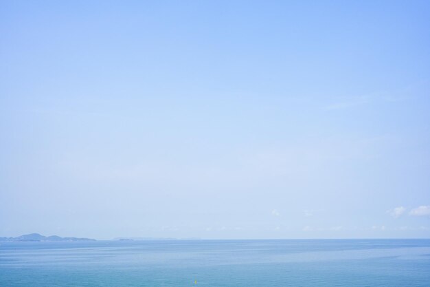 Beautiful sea scape against bright blue sky background