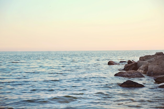 Beautiful sea shore with rocks