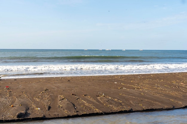 Beautiful sea view from seaside with clear sky background