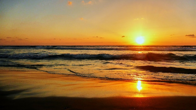 Beautiful sea view at sunset in Tel Aviv.