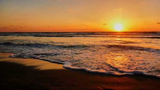 Beautiful sea view at sunset in Tel Aviv.