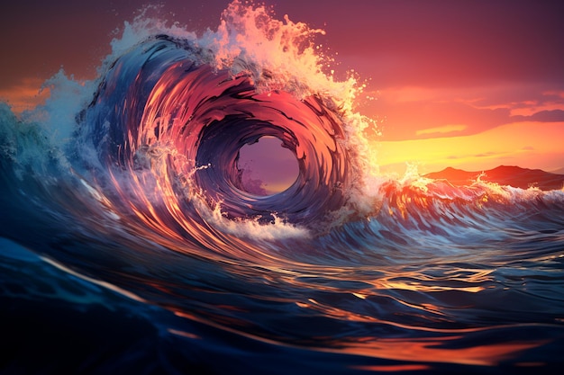 beautiful sea wave on the ocean