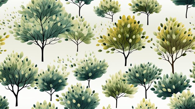 beautiful seamless pattern of trees