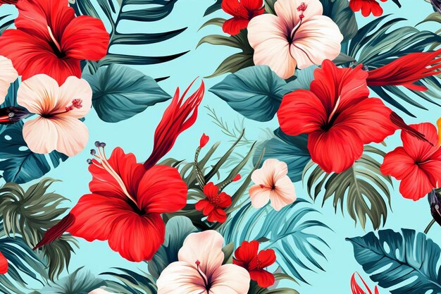 Photo beautiful seamless vector floral pattern