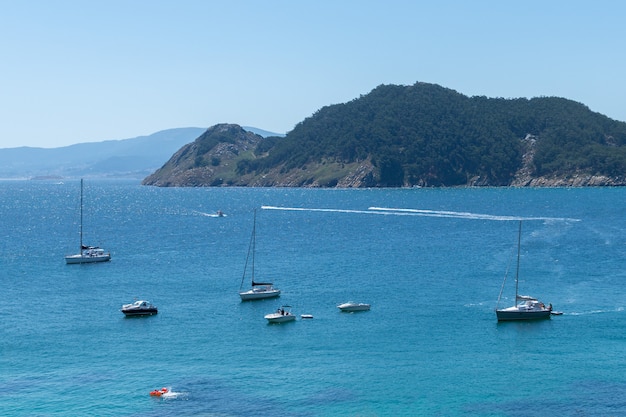 Красивый морской пейзаж, Национальный парк Атлантических островов, "Islas Cies", Галисия, Испания