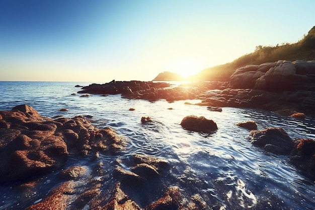 Beautiful seascape at sunrise Composition of nature