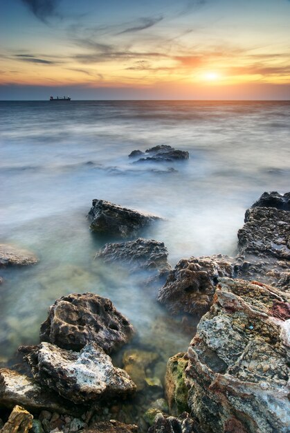 Beautiful seascape during sunset