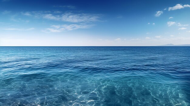 Beautiful seascape water surface and sky with clouds Nature composition