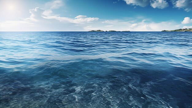 Beautiful seascape water surface and sky with clouds Nature composition