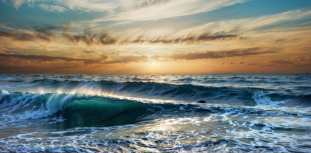 Beautiful seascape with rocks and waves