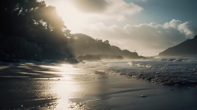 Beautiful seaside wave scenery