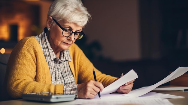 красивая старшая зрелая женщина портрет писать тетрадь ручка заметка рабочая книга