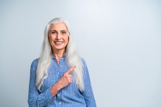 Beautiful senior woman portrait studio shot