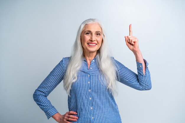 Beautiful senior woman portrait studio shot