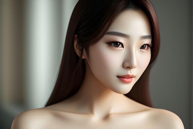 美しく官能的な韓国人女性絹のような滑らかな肌の韓国の女の子