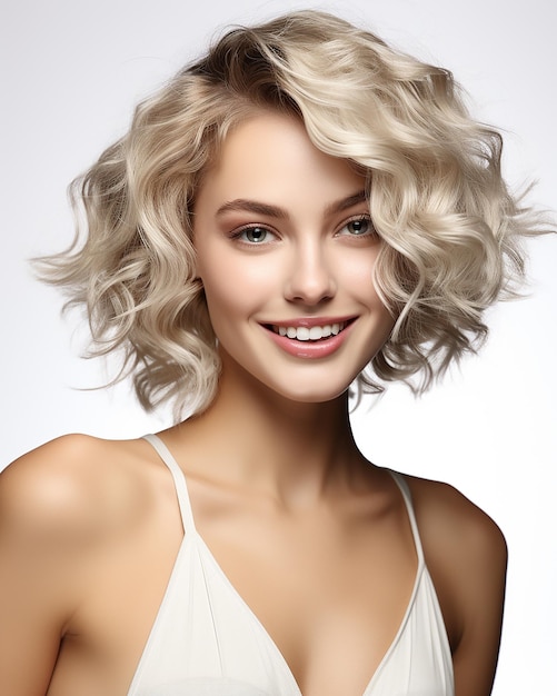 Photo beautiful sensuality glamour woman hair with clean skin generator by ai