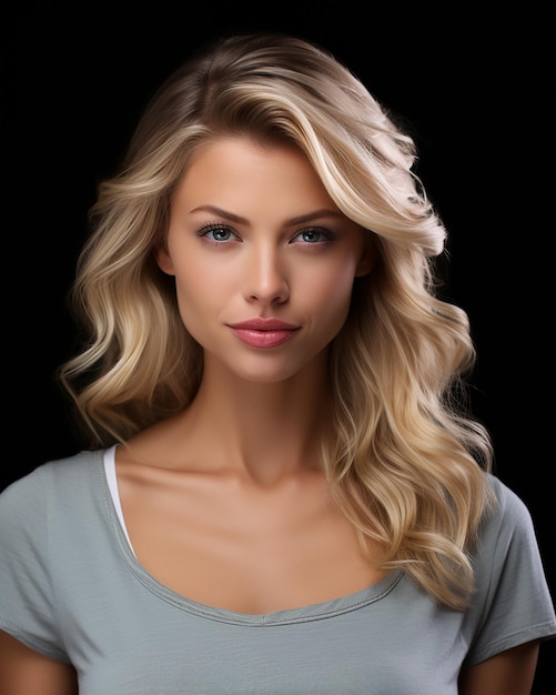 Beautiful sensuality glamour woman hair with clean skin generator by ai