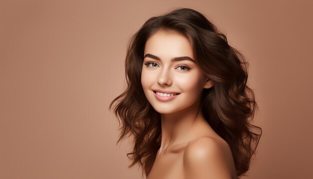 Beautiful sensuality glamour woman hair with clean skin generator by ai