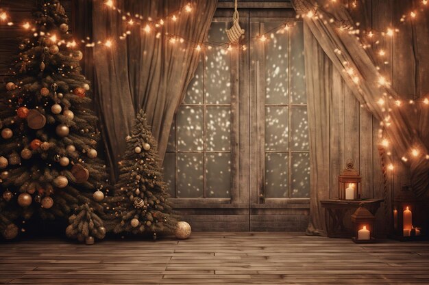 beautiful sepia christmas scenery