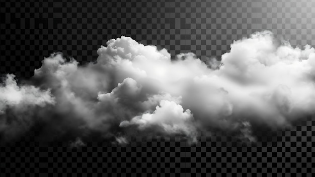 Photo a beautiful serene image of fluffy white clouds floating against a transparent background