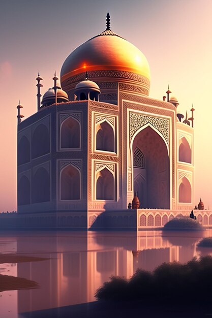 The beautiful serene mosque design Ai generated