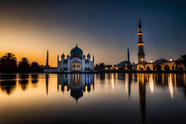 The beautiful serene mosque at