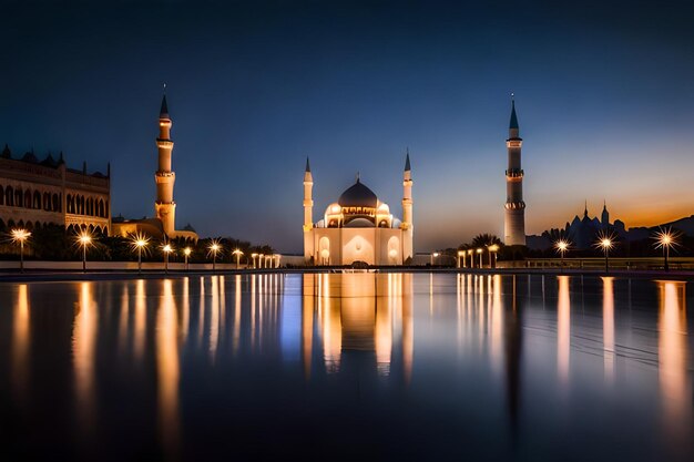 The beautiful serene mosque at