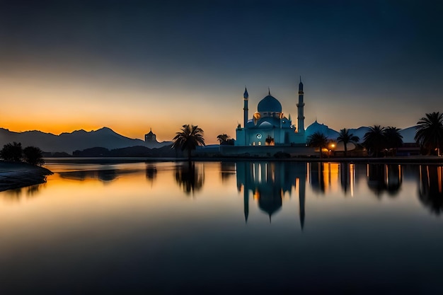 The beautiful serene mosque at
