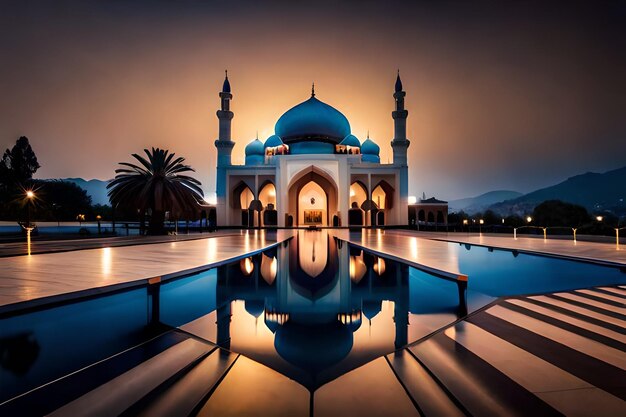 The beautiful serene mosque at